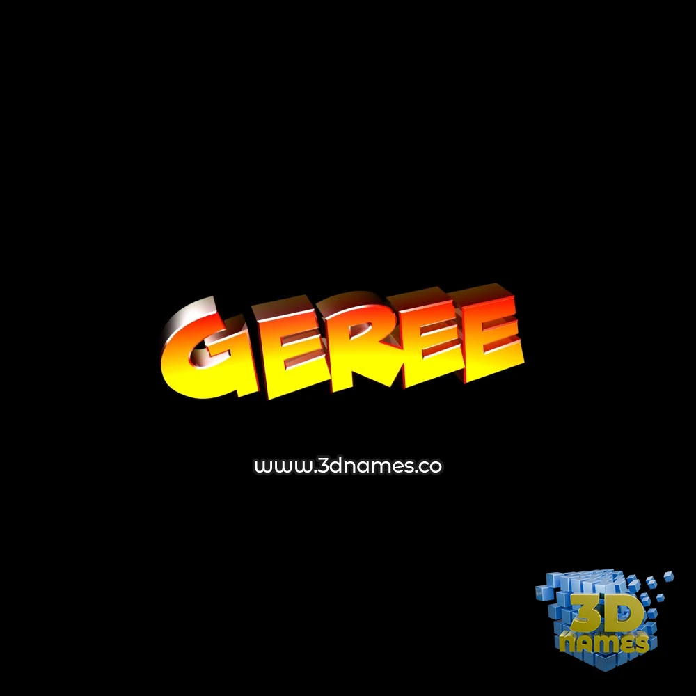 geree in Black Background style - 3D name wallpaper