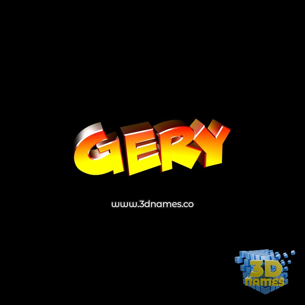 gery in Black Background style - 3D name wallpaper