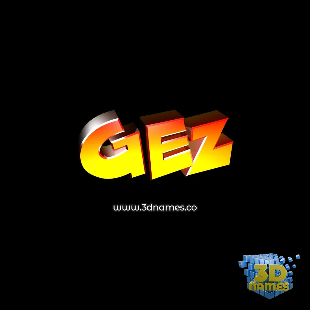 gez in Black Background style - 3D name wallpaper