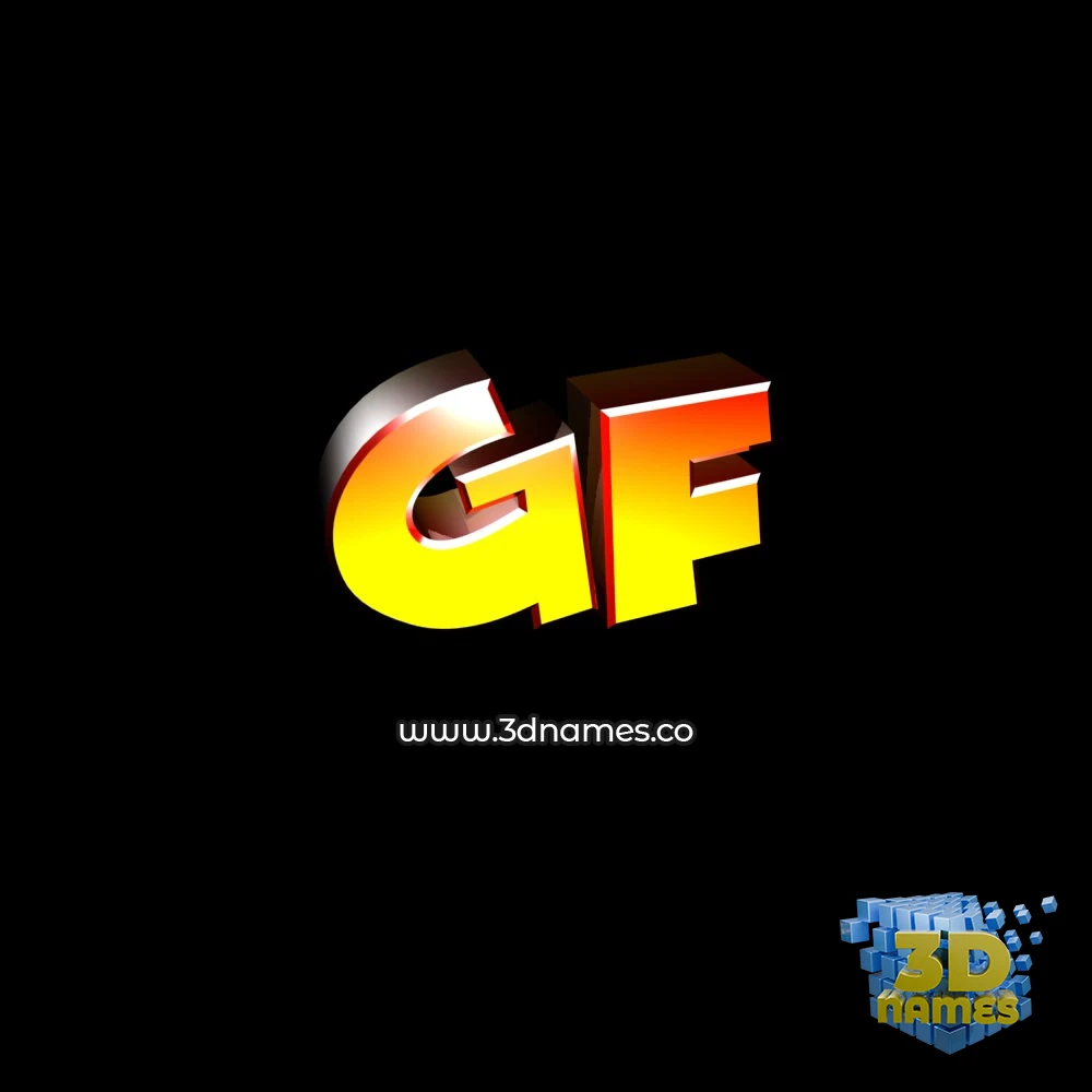 gf in Black Background style - 3D name wallpaper