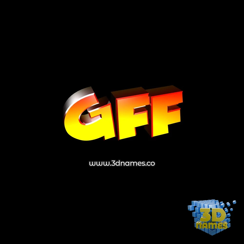gff in Black Background style - 3D name wallpaper