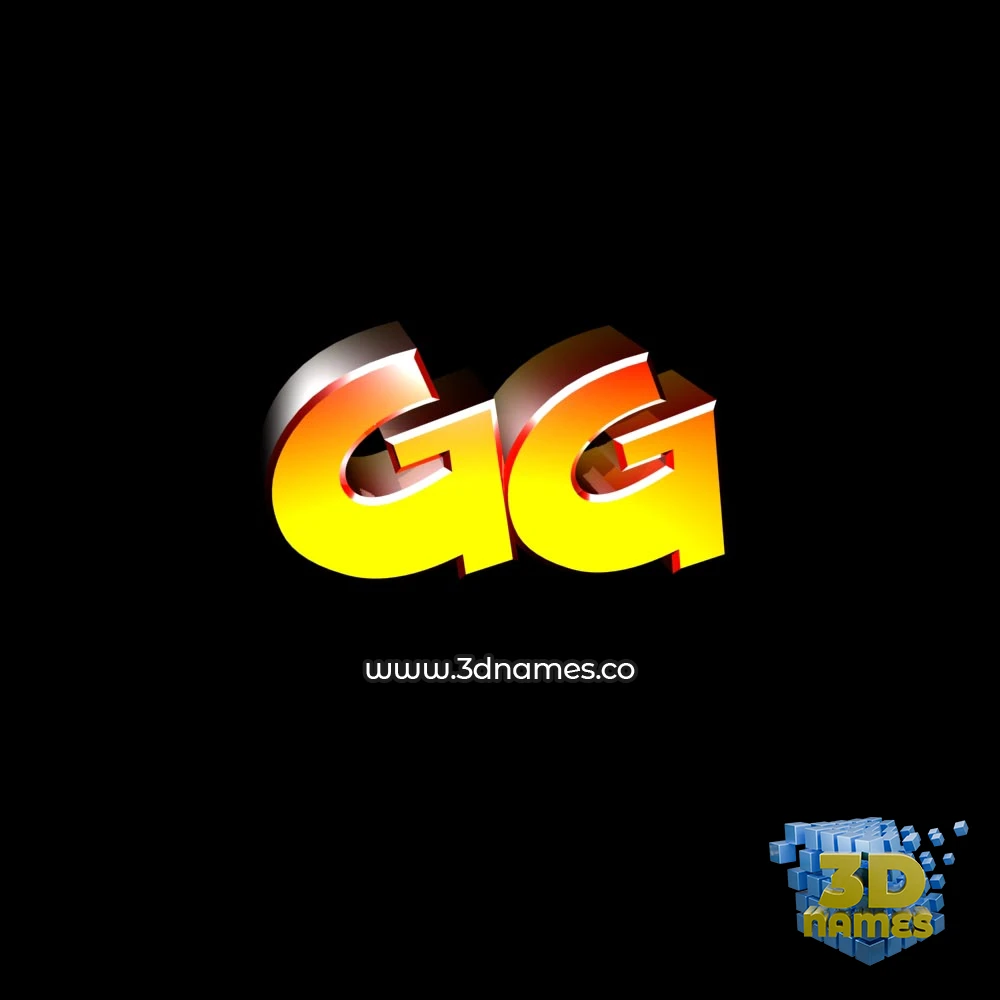 gg in Black Background style - 3D name wallpaper