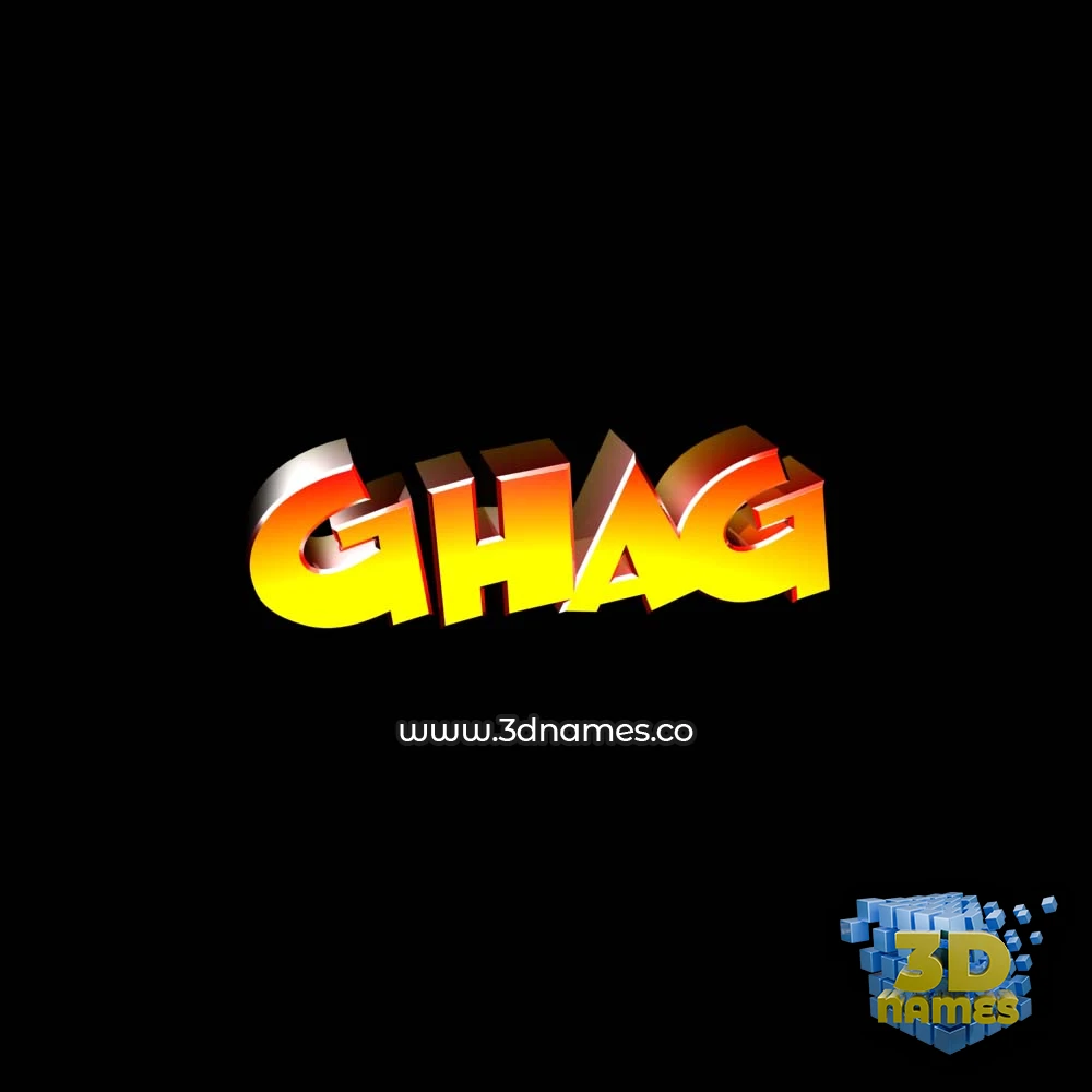 ghag in Black Background style - 3D name wallpaper