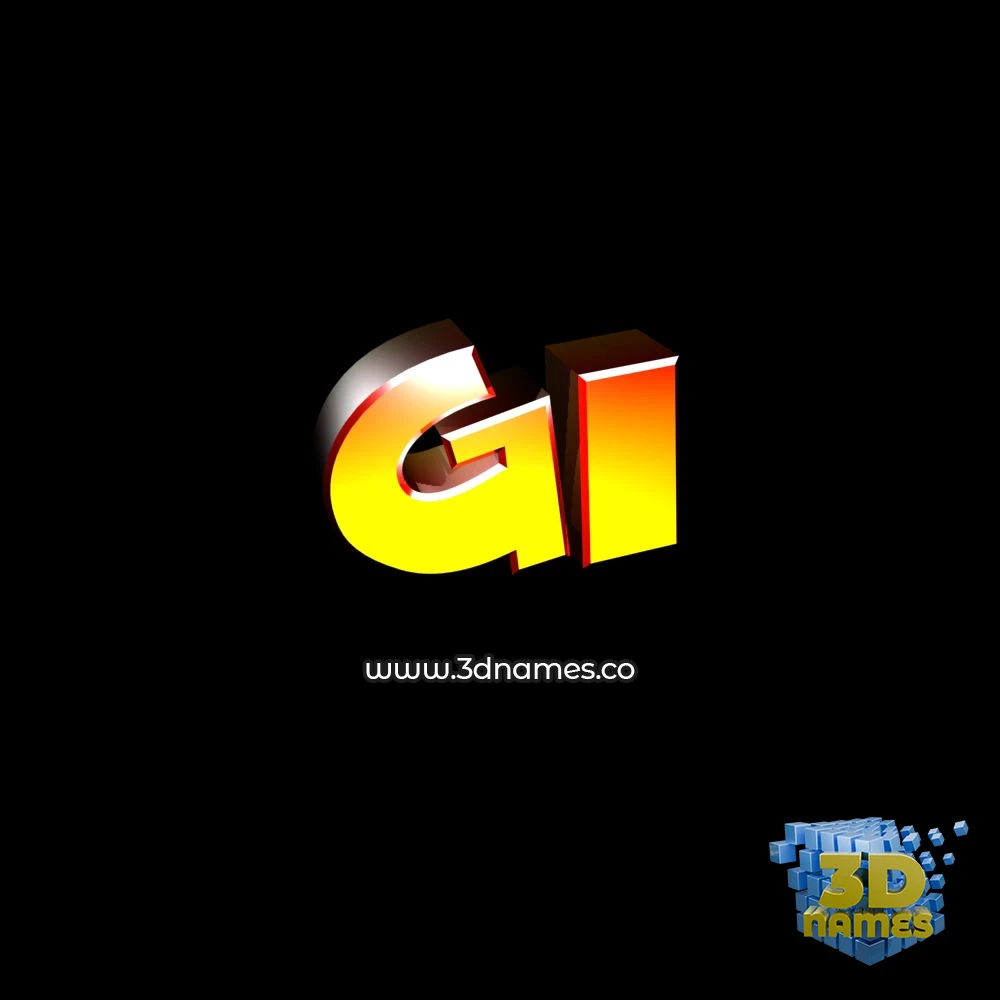 gi in Black Background style - 3D name wallpaper