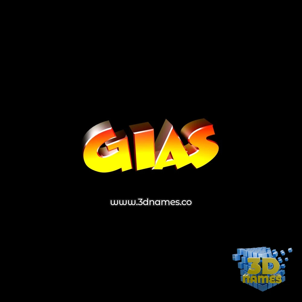 gias in Black Background style - 3D name wallpaper