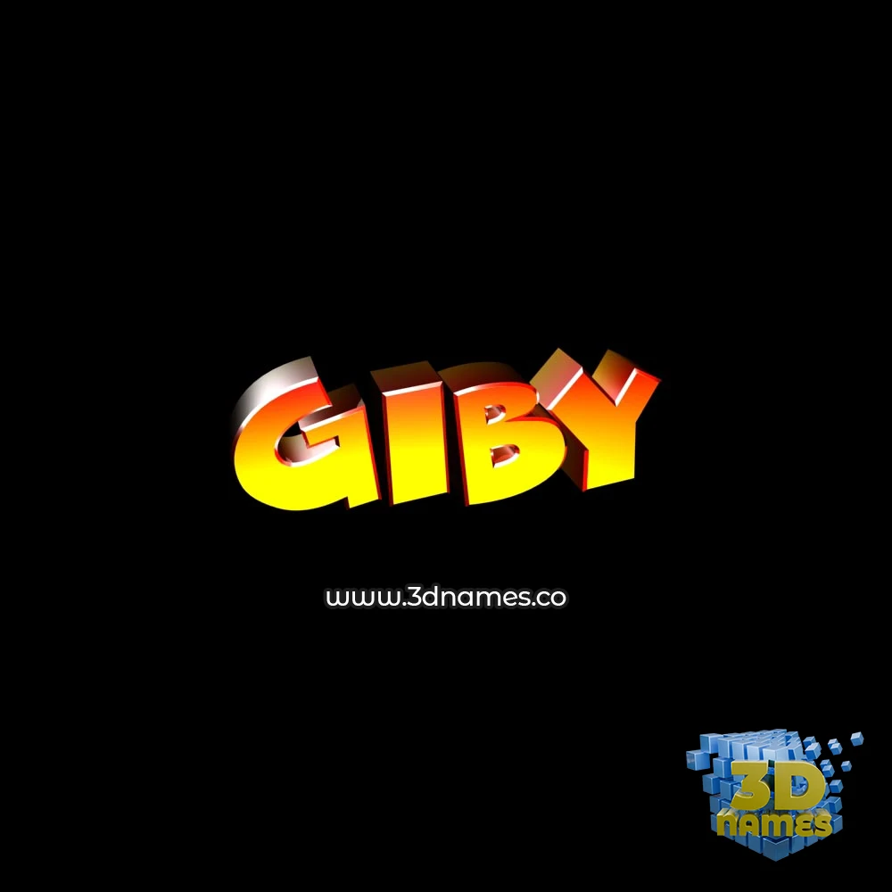 giby in Black Background style - 3D name wallpaper