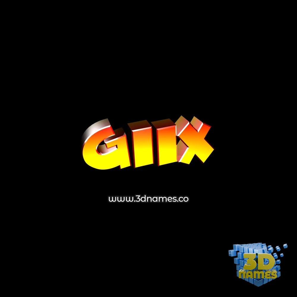 giix in Black Background style - 3D name wallpaper