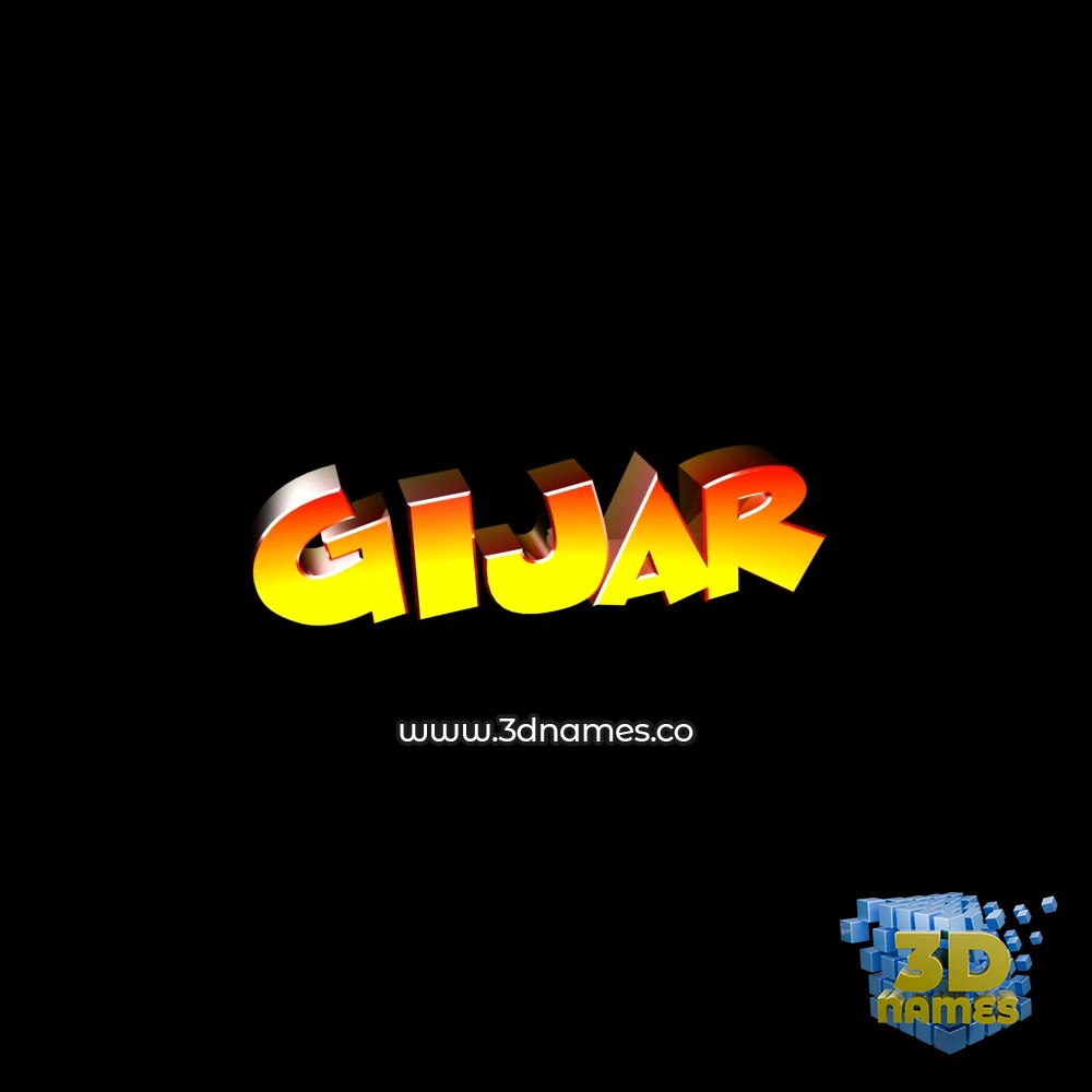 gijar in Black Background style - 3D name wallpaper