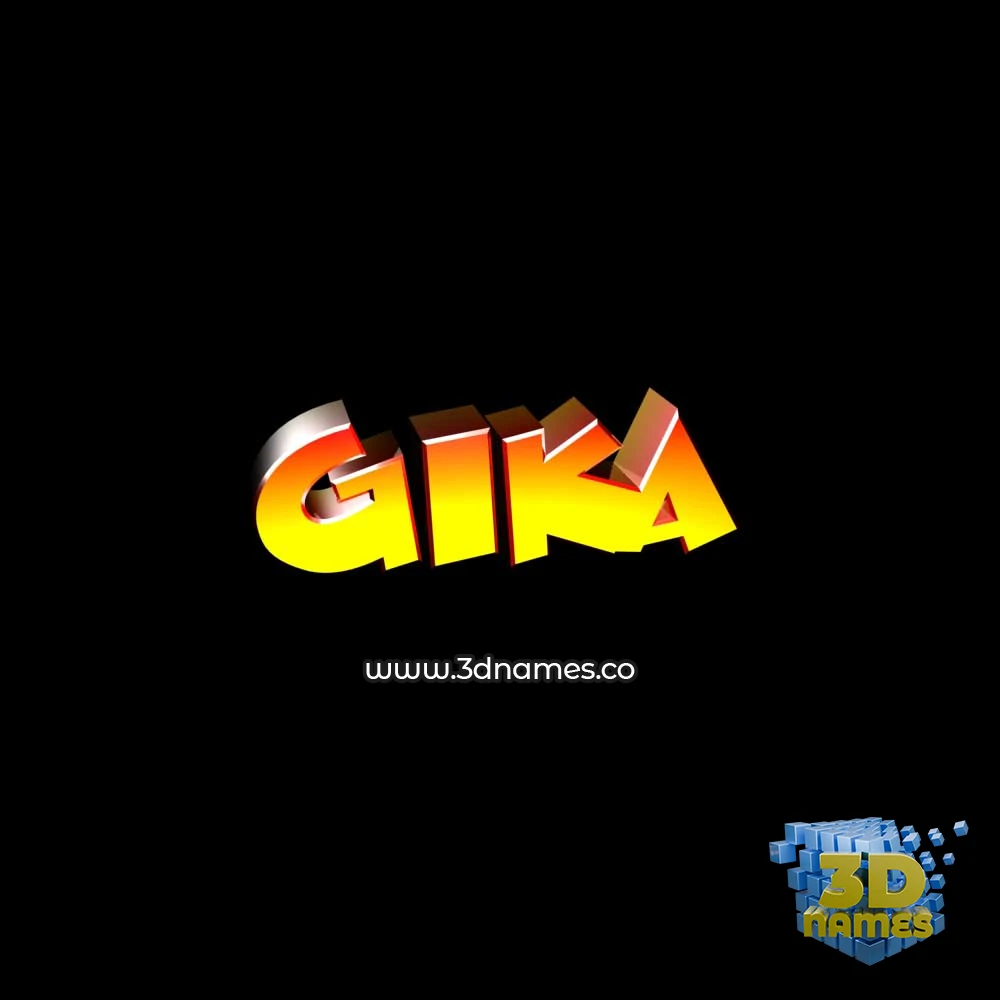 gika in Black Background style - 3D name wallpaper
