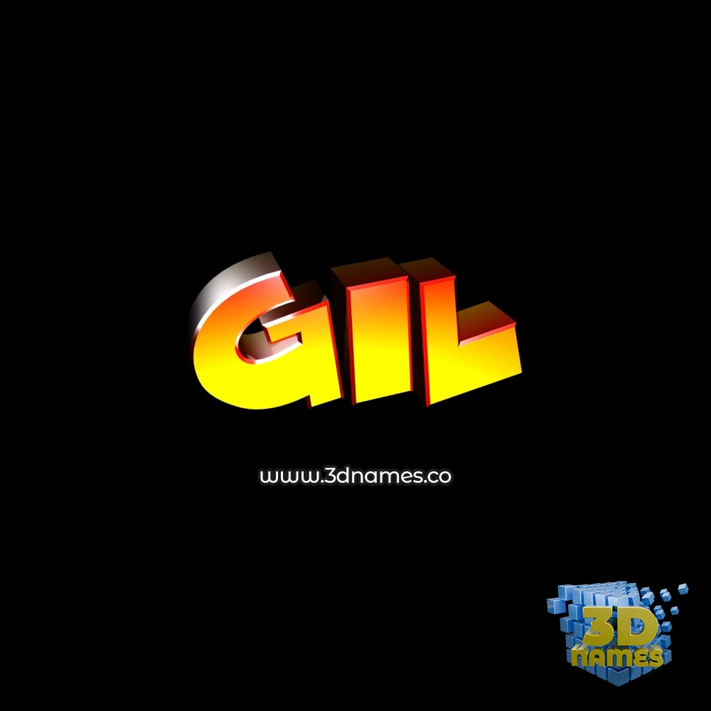 gil in Black Background style - 3D name wallpaper