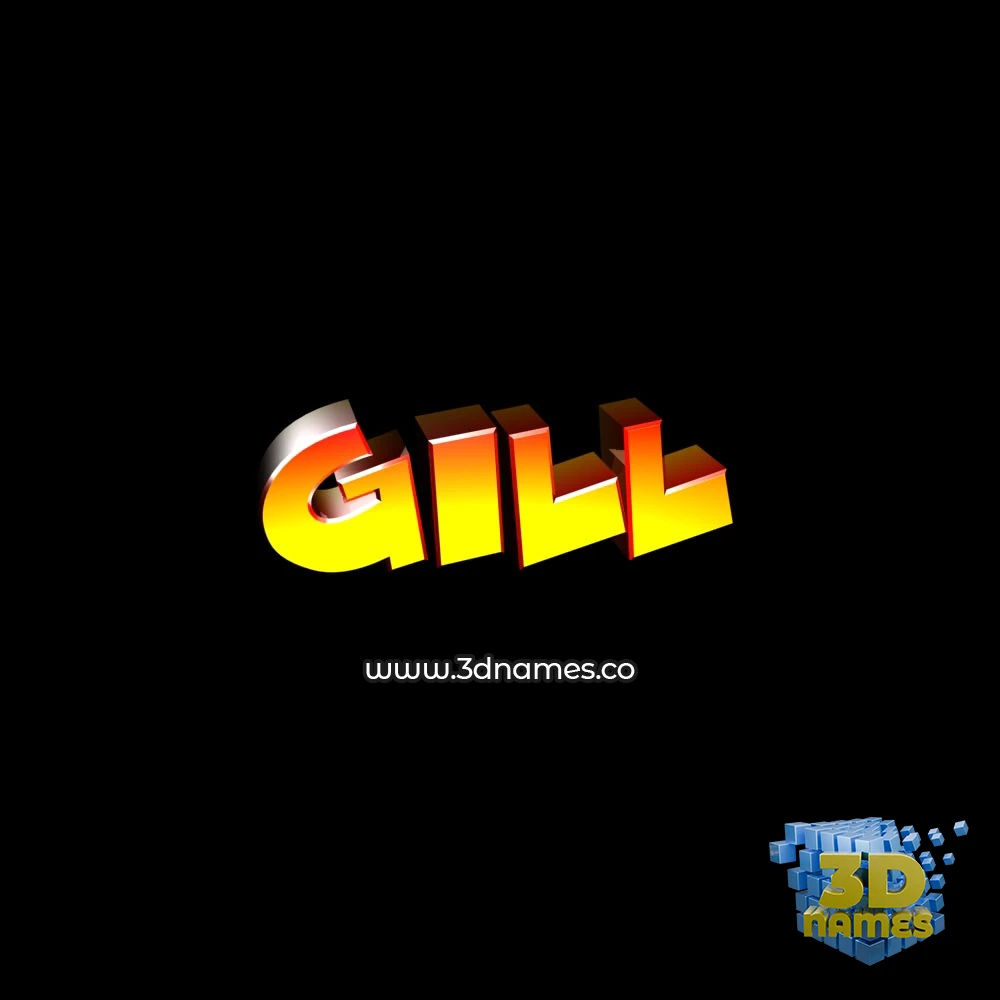 gill in Black Background style - 3D name wallpaper
