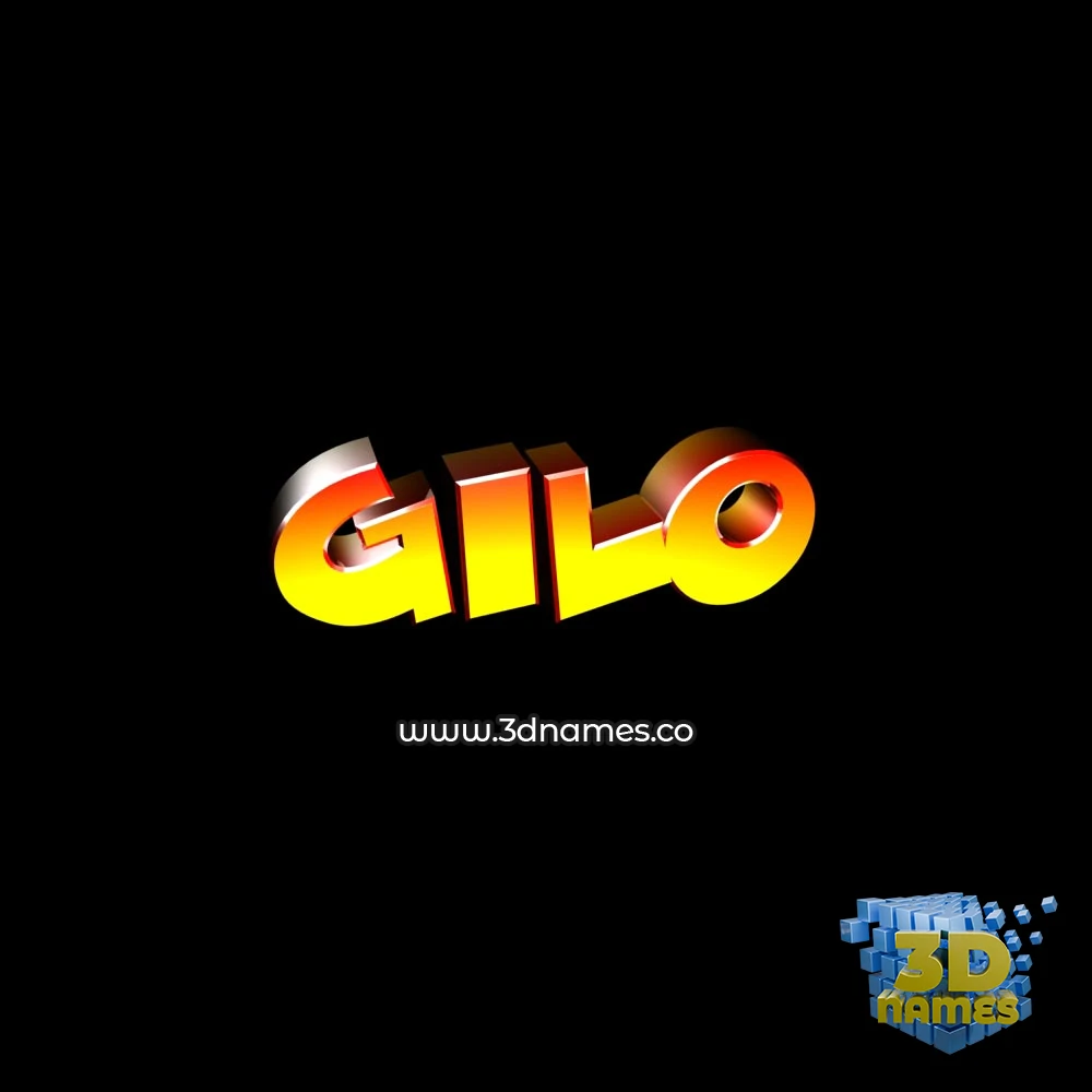 gilo in Black Background style - 3D name wallpaper