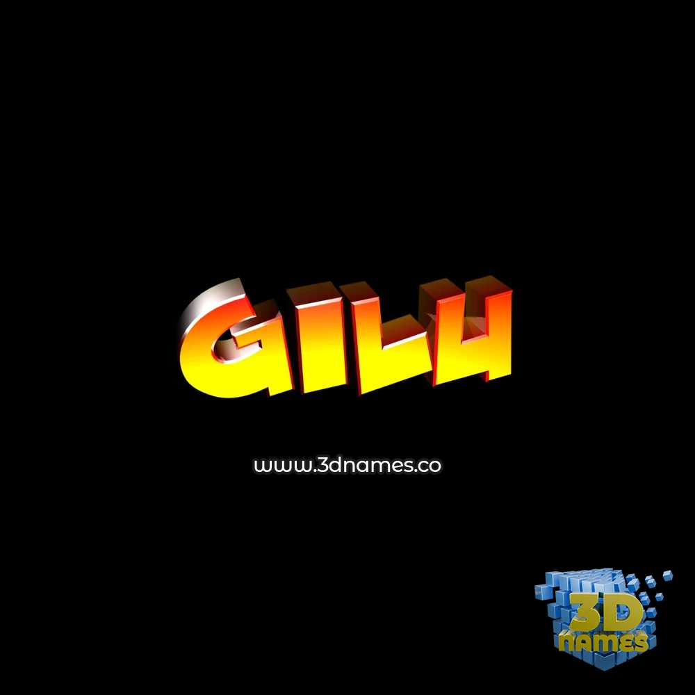 gilu in Black Background style - 3D name wallpaper