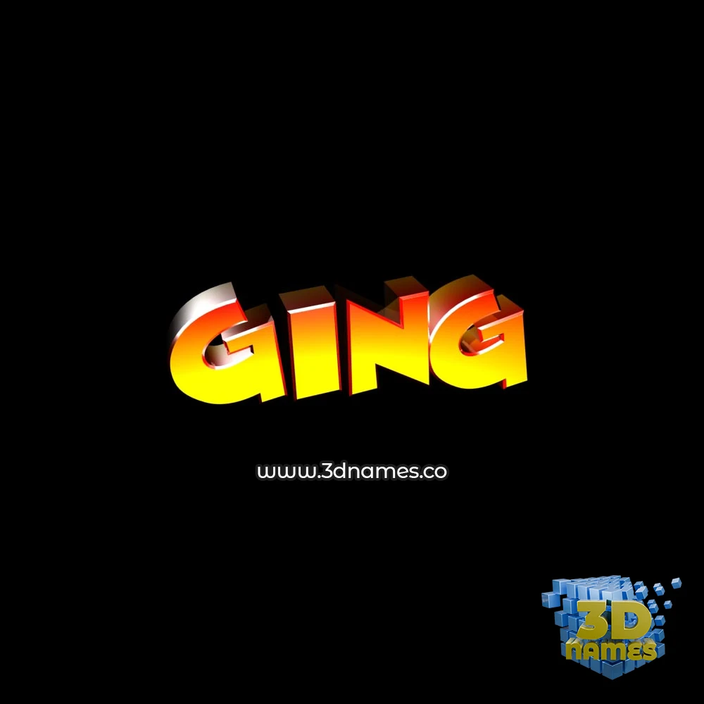 ging in Black Background style - 3D name wallpaper