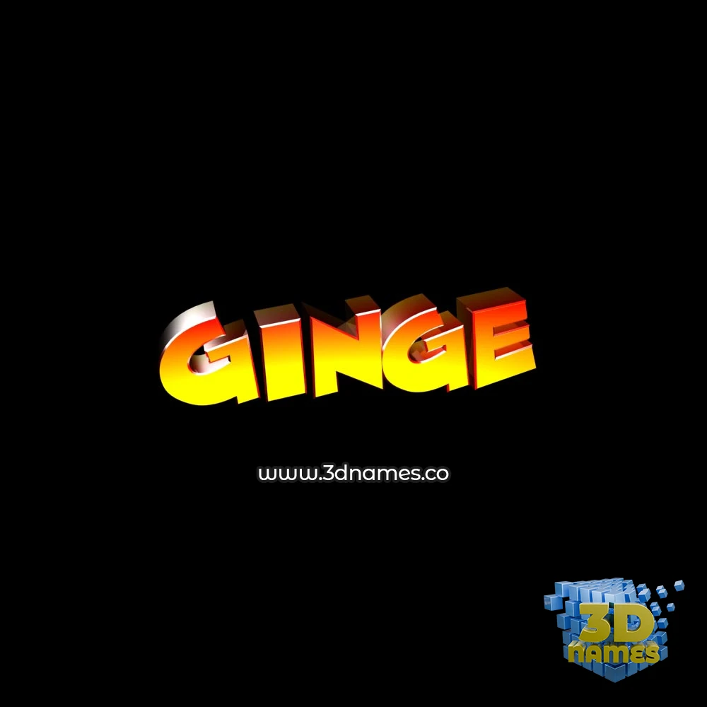 ginge in Black Background style - 3D name wallpaper