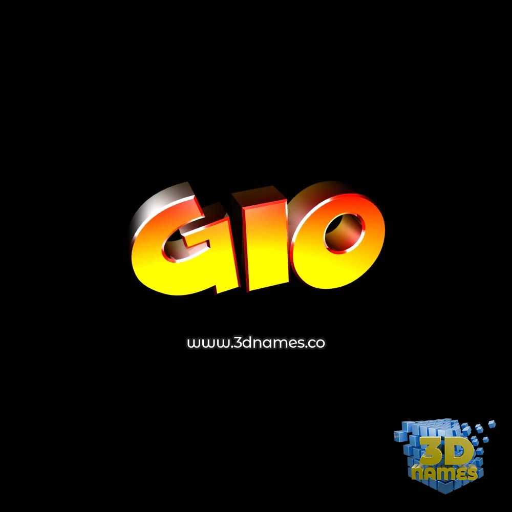 gio in Black Background style - 3D name wallpaper