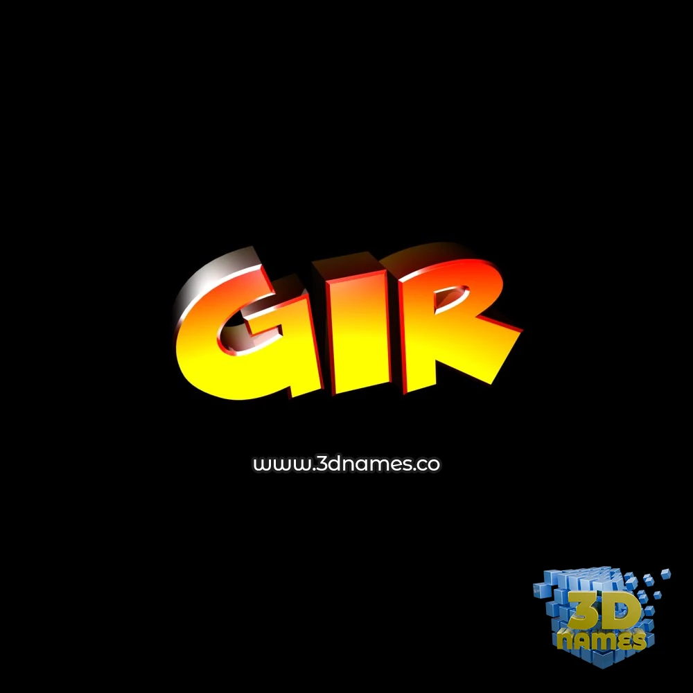 gir in Black Background style - 3D name wallpaper