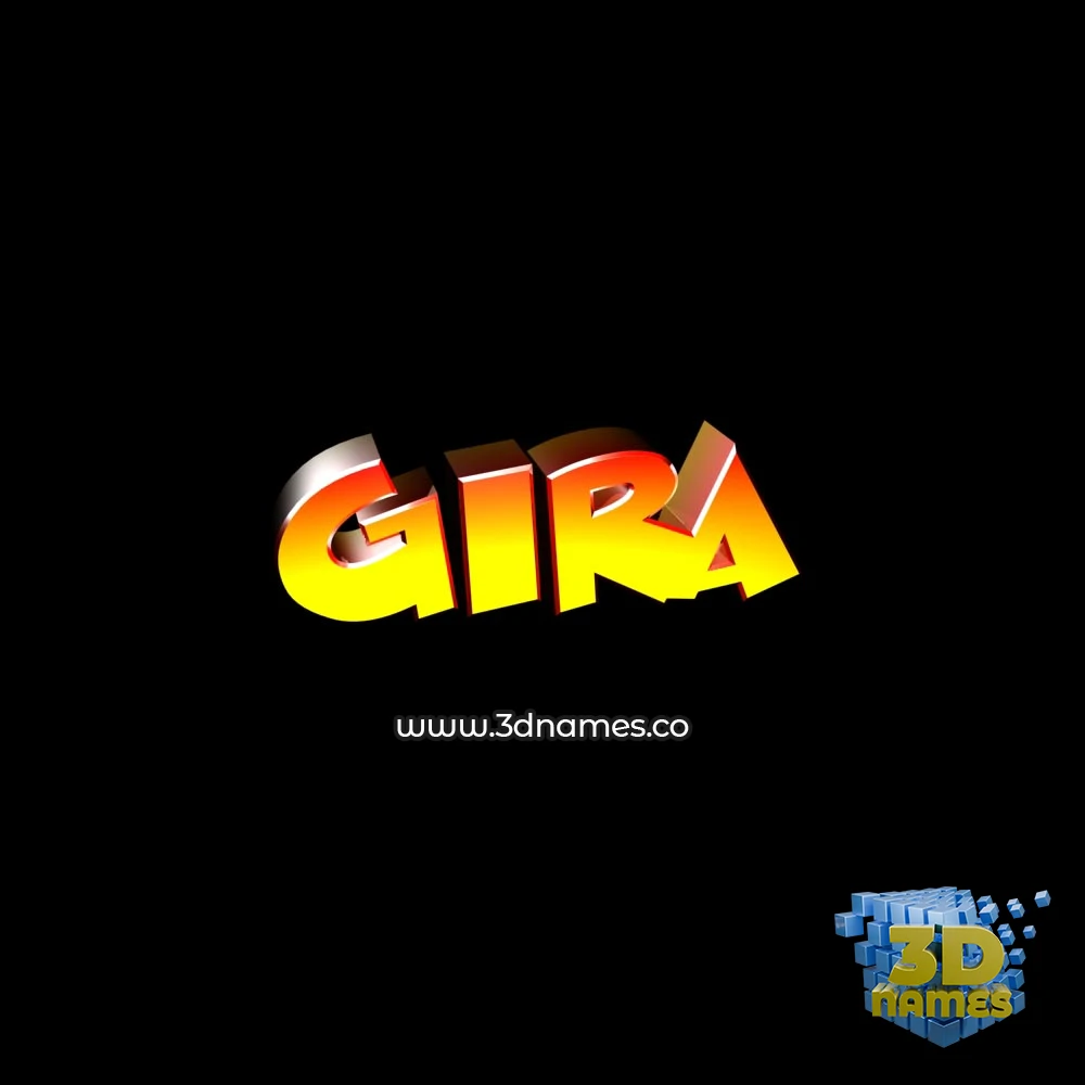 gira in Black Background style - 3D name wallpaper