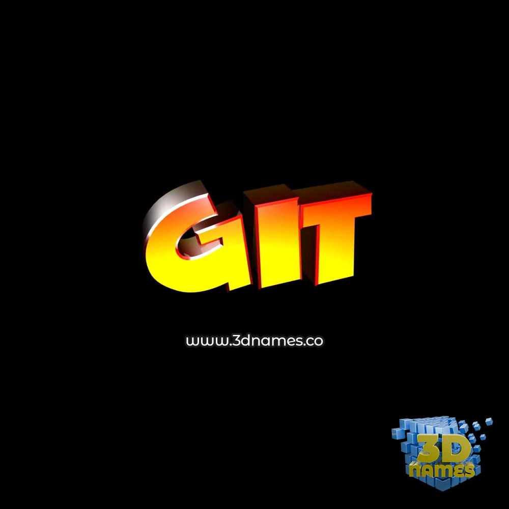git in Black Background style - 3D name wallpaper