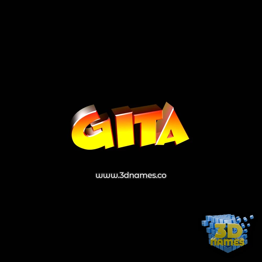 gita in Black Background style - 3D name wallpaper