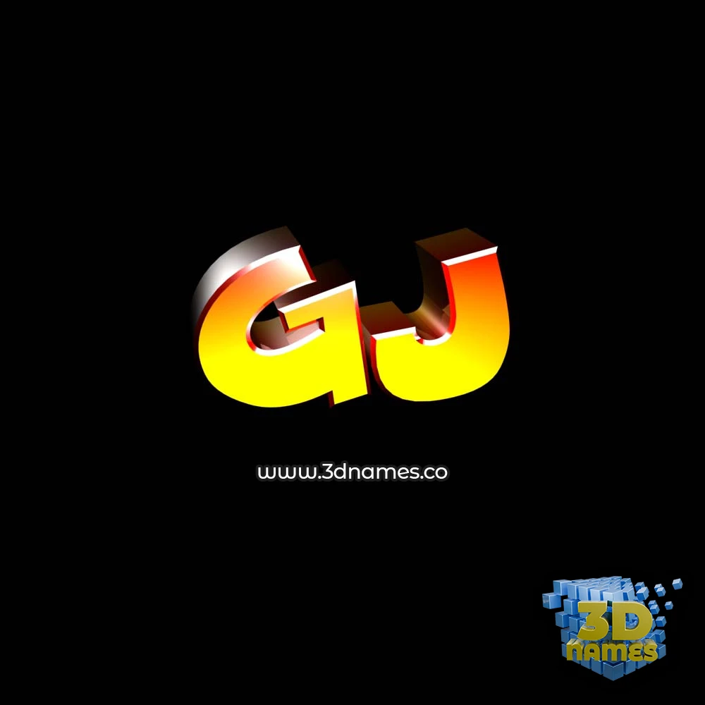 gj in Black Background style - 3D name wallpaper