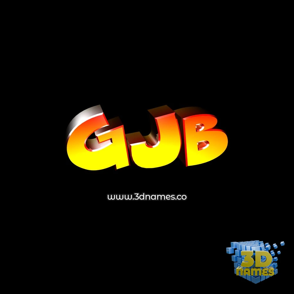gjb in Black Background style - 3D name wallpaper