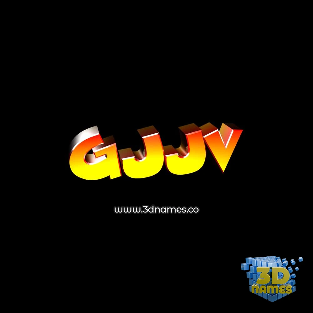 gjjv in Black Background style - 3D name wallpaper