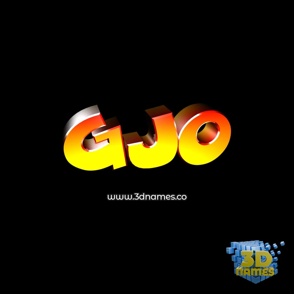 gjo in Black Background style - 3D name wallpaper