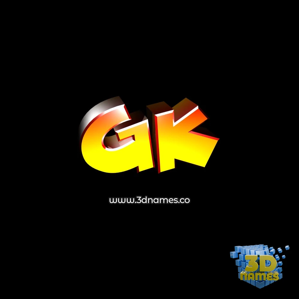 gk in Black Background style - 3D name wallpaper