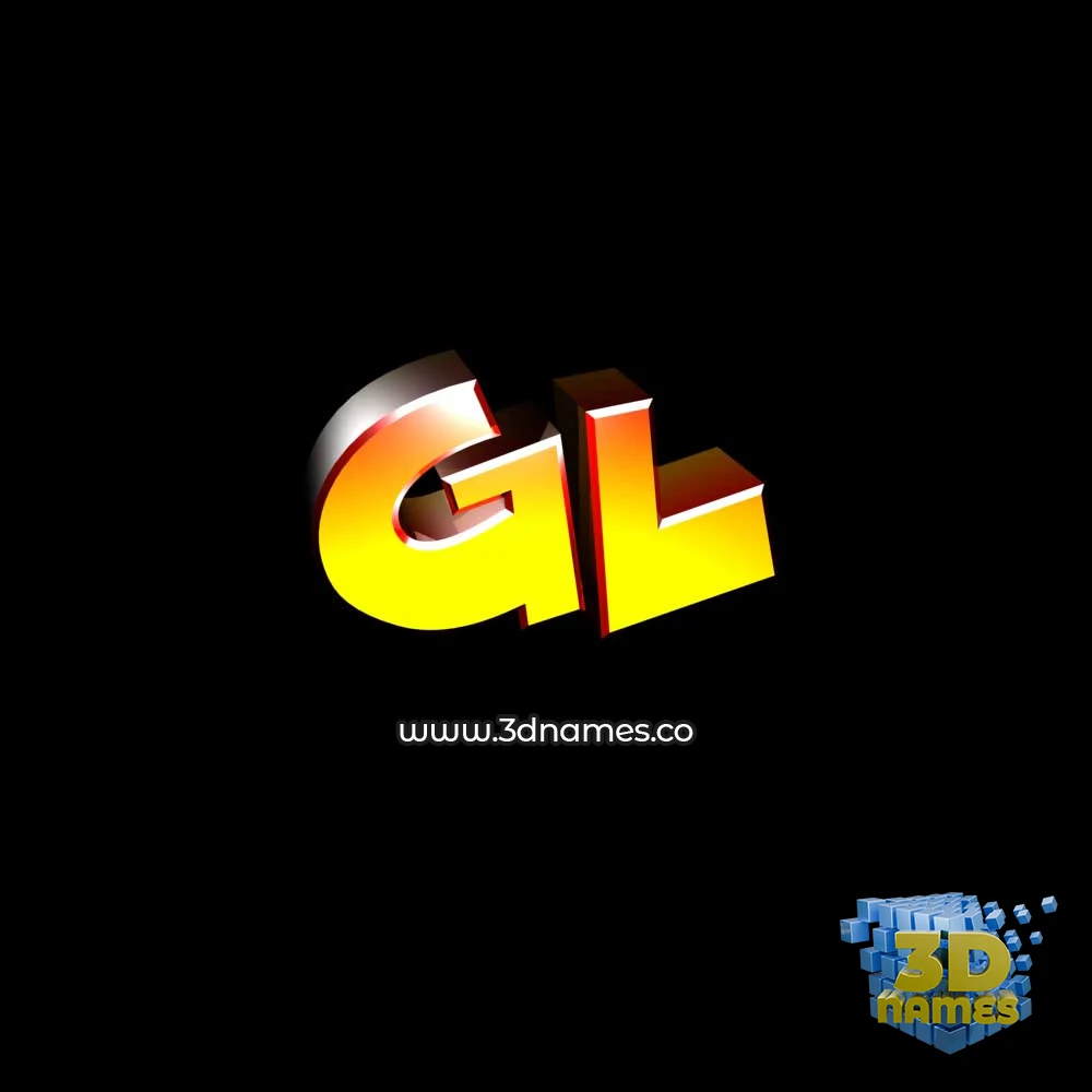 gl in Black Background style - 3D name wallpaper
