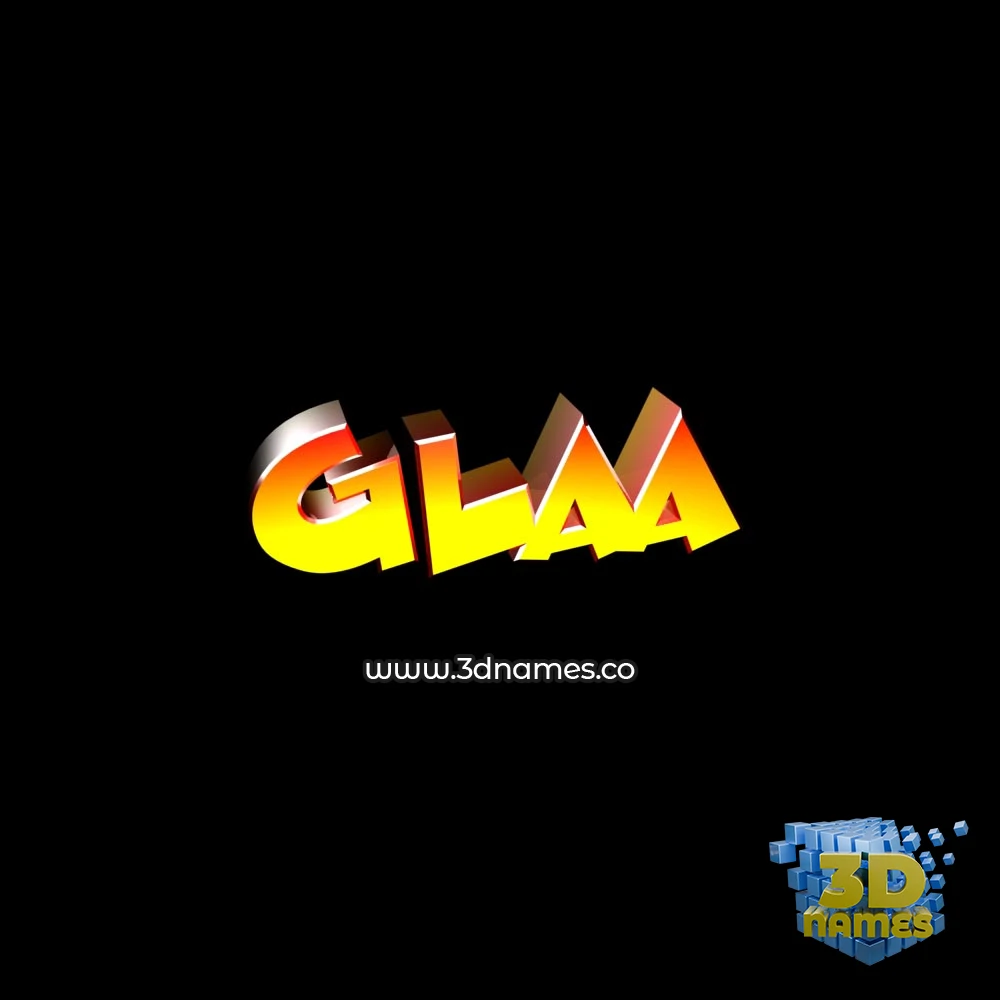 glaa in Black Background style - 3D name wallpaper