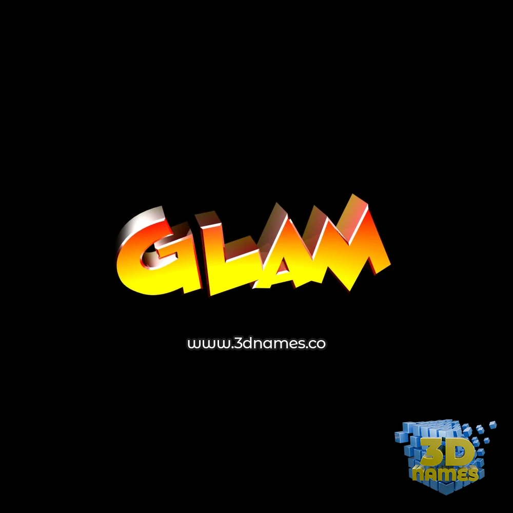 glam in Black Background style - 3D name wallpaper