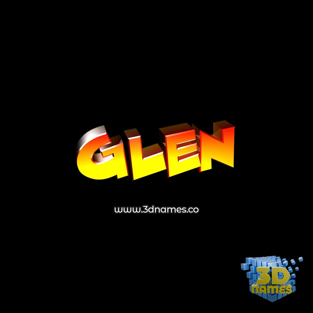 glen in Black Background style - 3D name wallpaper