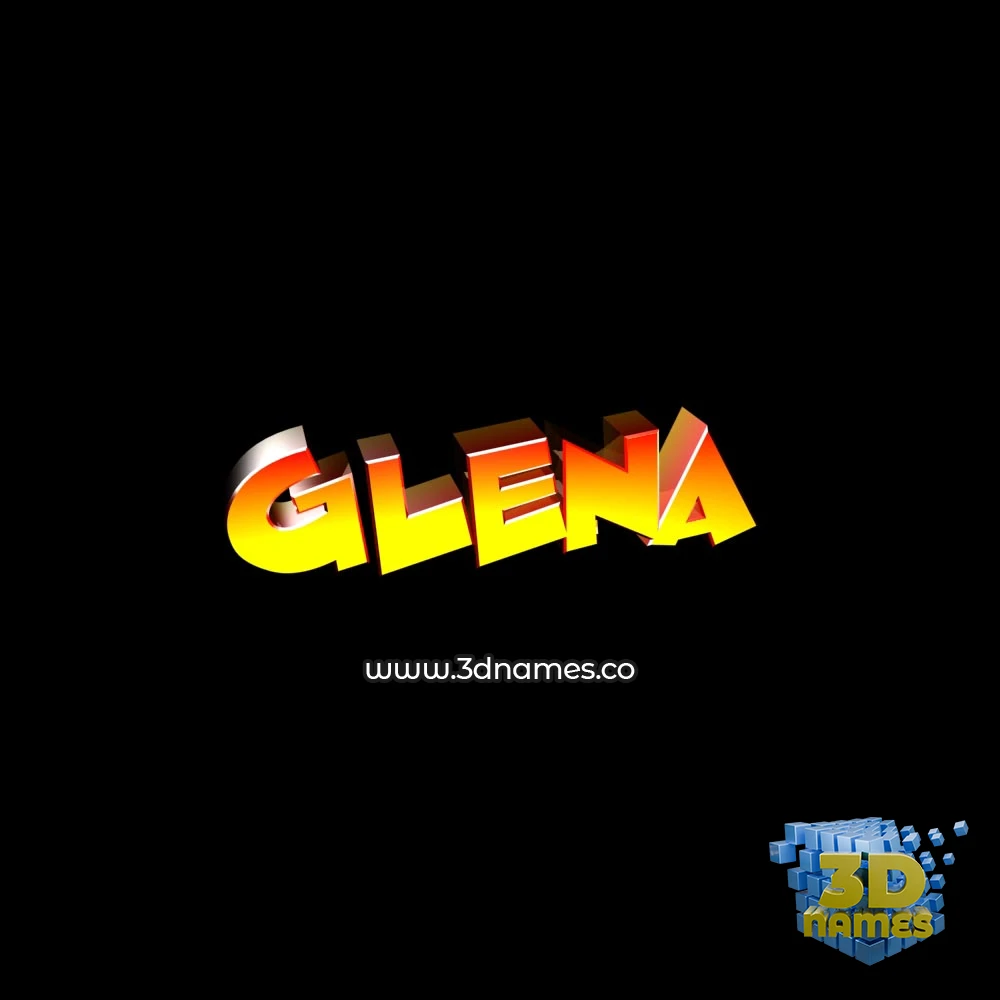 glena in Black Background style - 3D name wallpaper