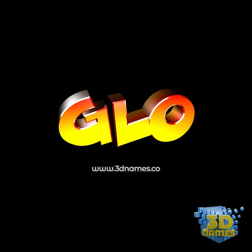 glo in Black Background style - 3D name wallpaper