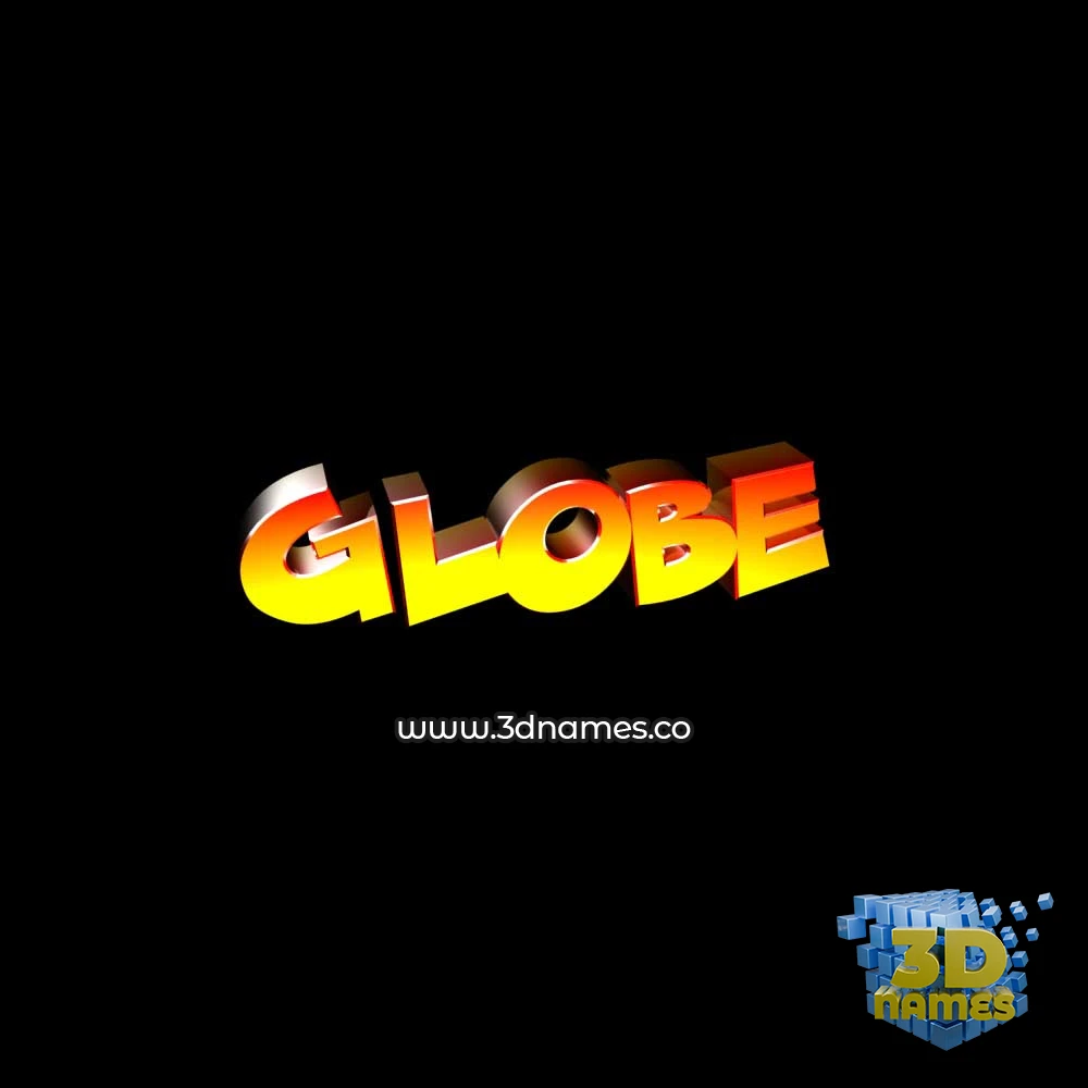 globe in Black Background style - 3D name wallpaper