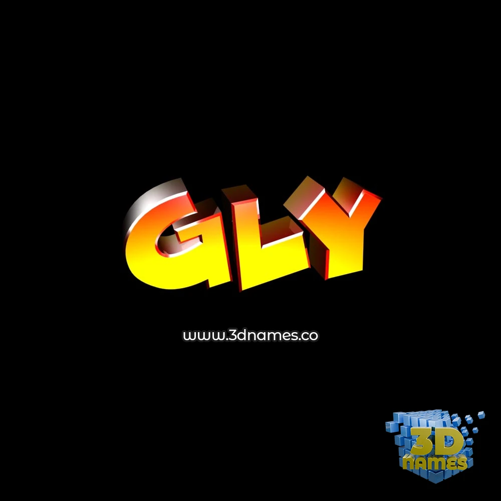 gly in Black Background style - 3D name wallpaper