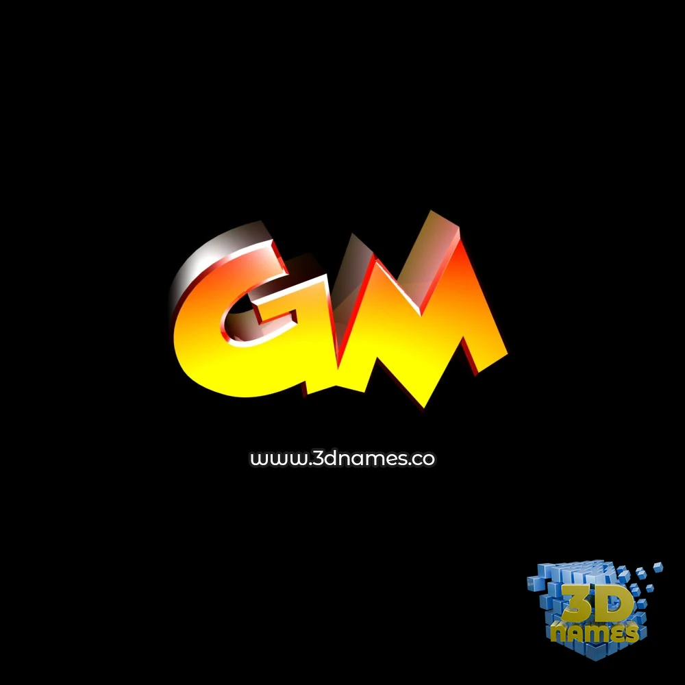 gm in Black Background style - 3D name wallpaper