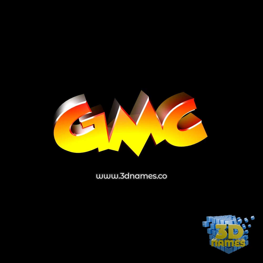 gmc in Black Background style - 3D name wallpaper
