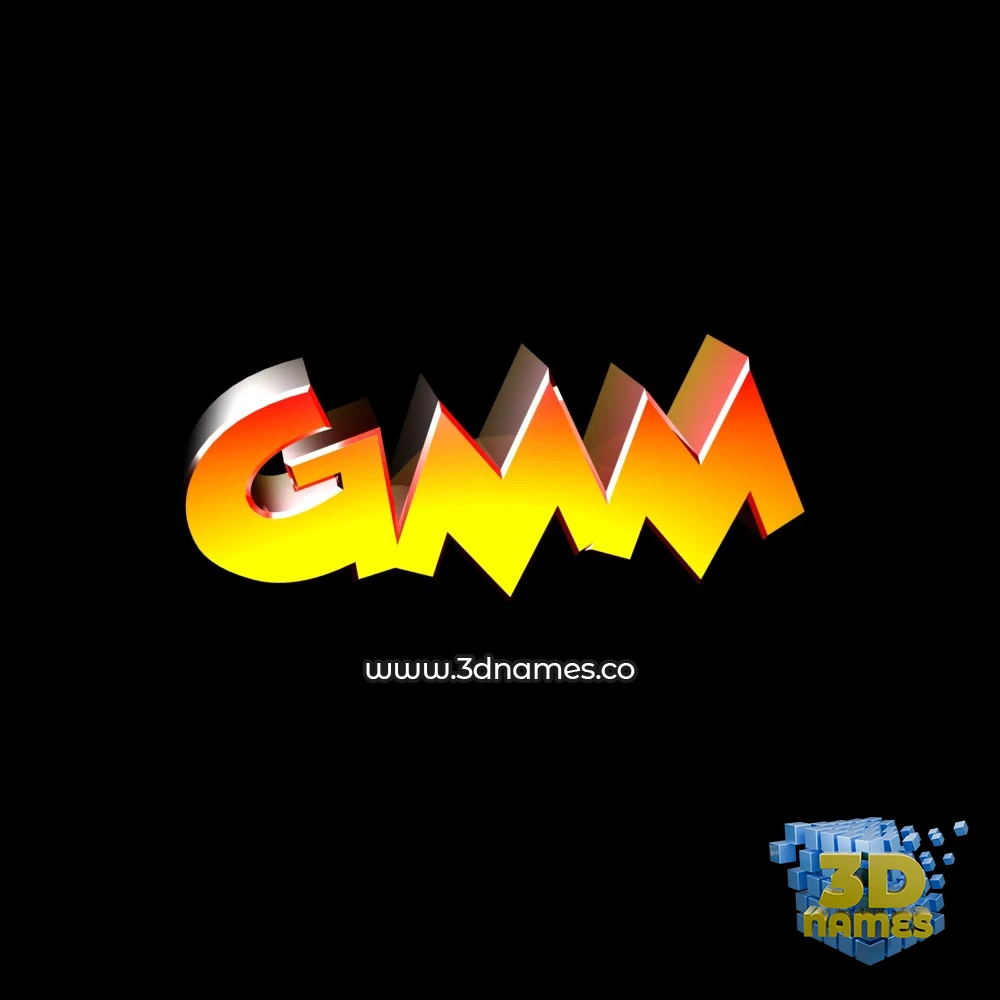 gmm in Black Background style - 3D name wallpaper