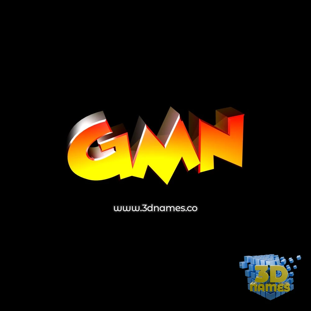 gmn in Black Background style - 3D name wallpaper