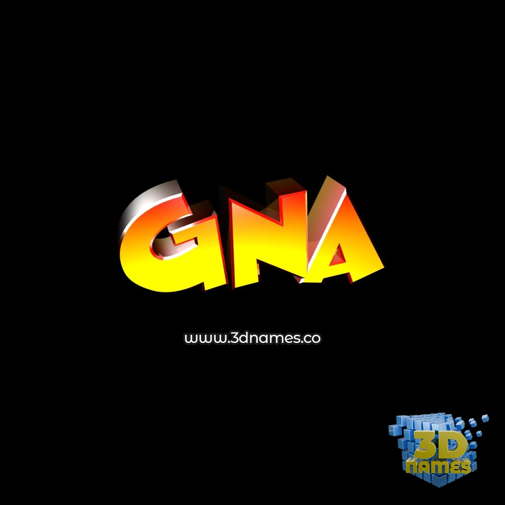 gna in Black Background style - 3D name wallpaper