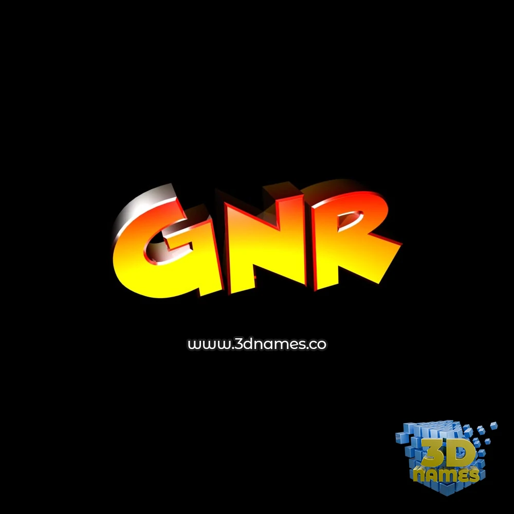 gnr in Black Background style - 3D name wallpaper