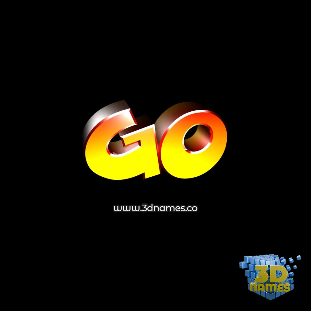 go in Black Background style - 3D name wallpaper