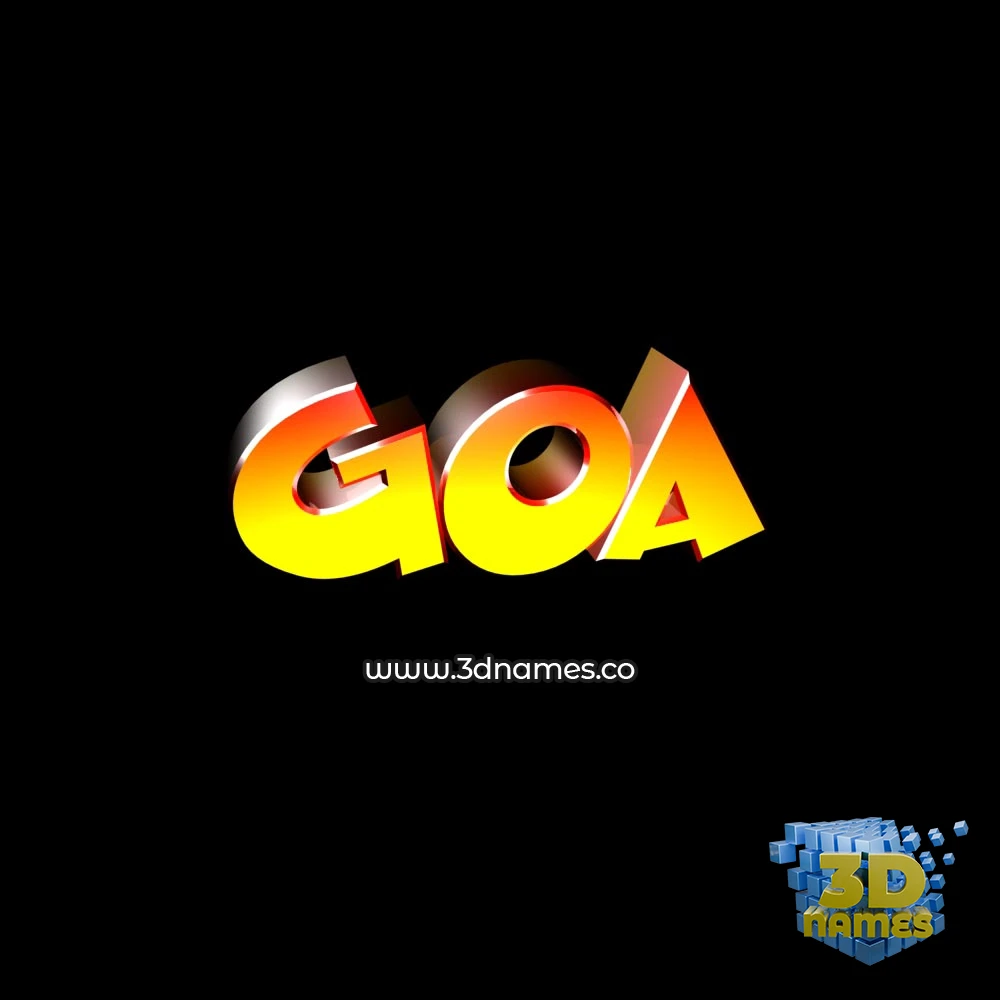 goa in Black Background style - 3D name wallpaper