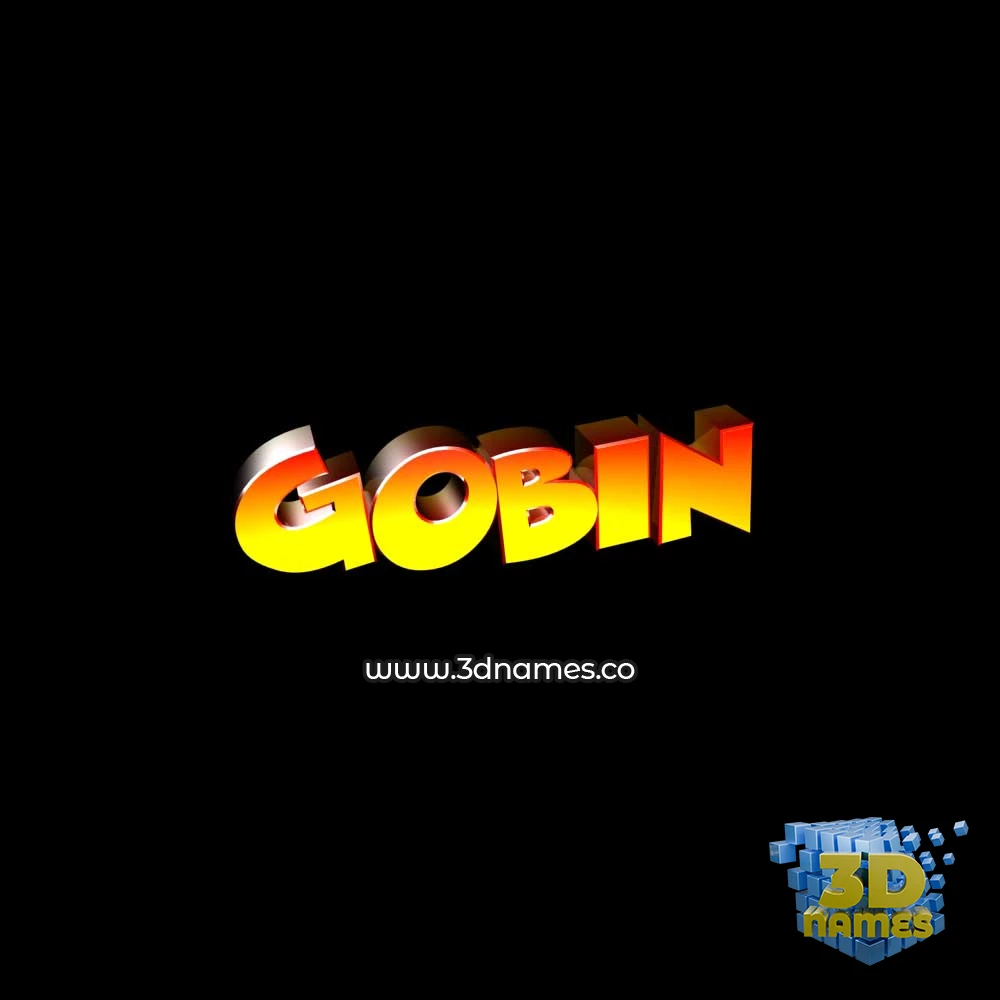 gobin in Black Background style - 3D name wallpaper