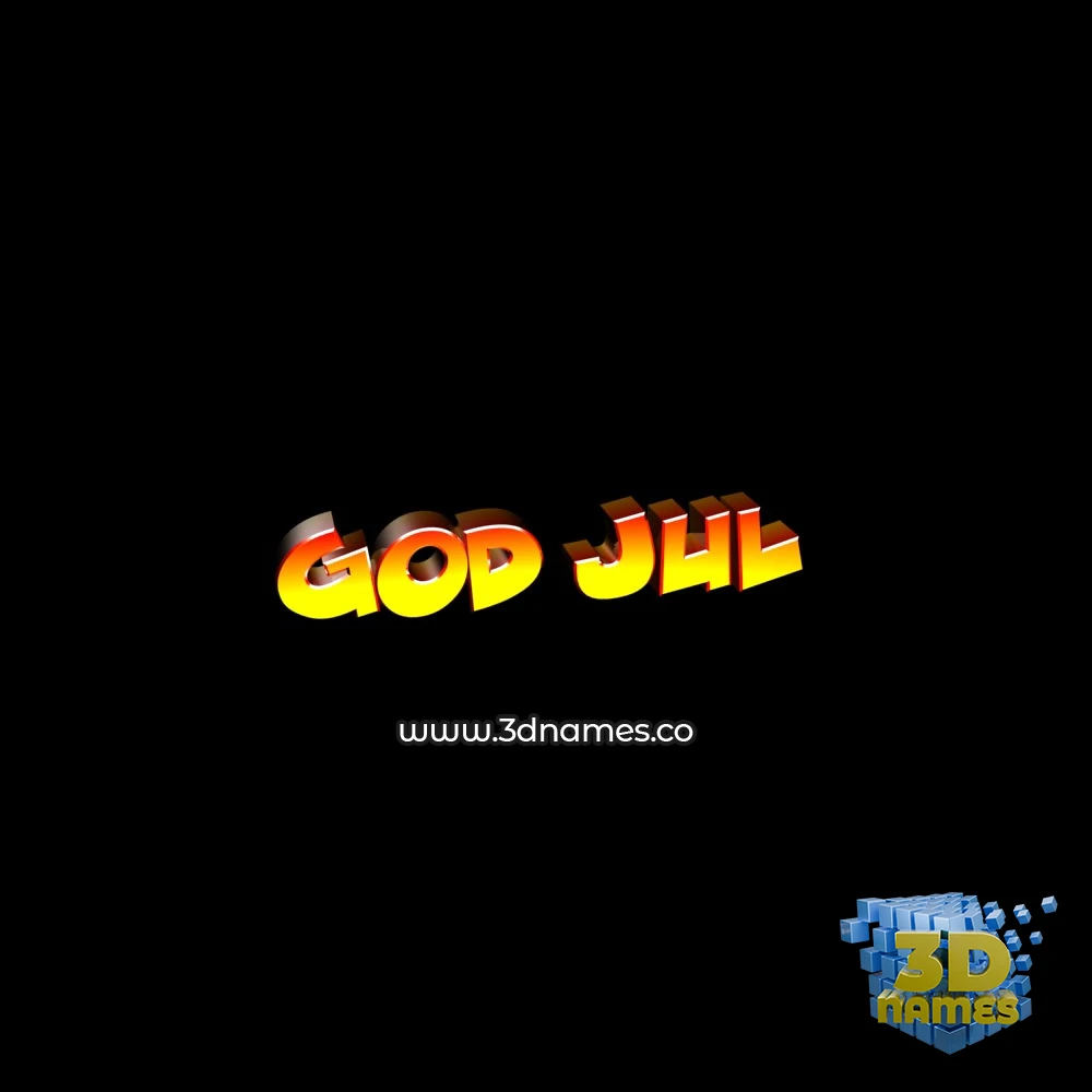 god jul in Black Background style - 3D name wallpaper