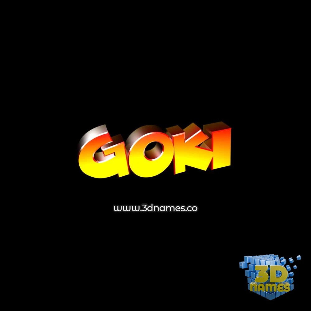 goki in Black Background style - 3D name wallpaper