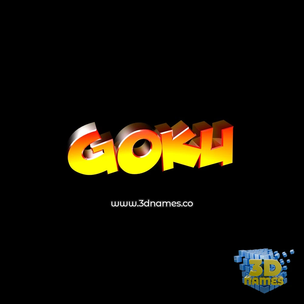 goku in Black Background style - 3D name wallpaper