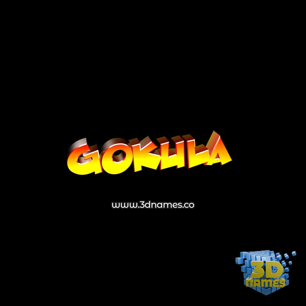 gokula in Black Background style - 3D name wallpaper